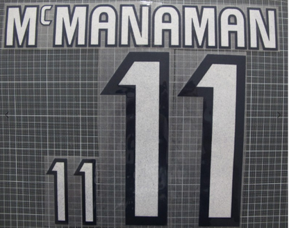 McManaman 11 England  Euro 2000 Away Felt Player Size Nameset