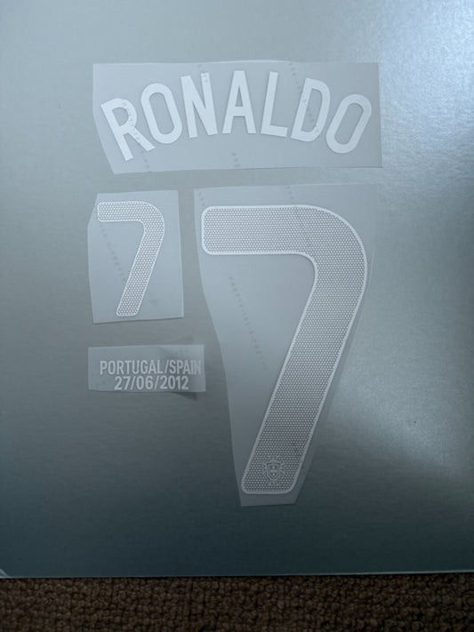 PORTUGAL  Ronaldo 7 Away PLAYER SIZE Euro 2012 Home Nameset