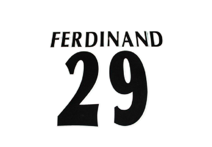 Ferdinand #29 Leeds 1998-2001 EPL Player Size Champions League felt Nameset UK
