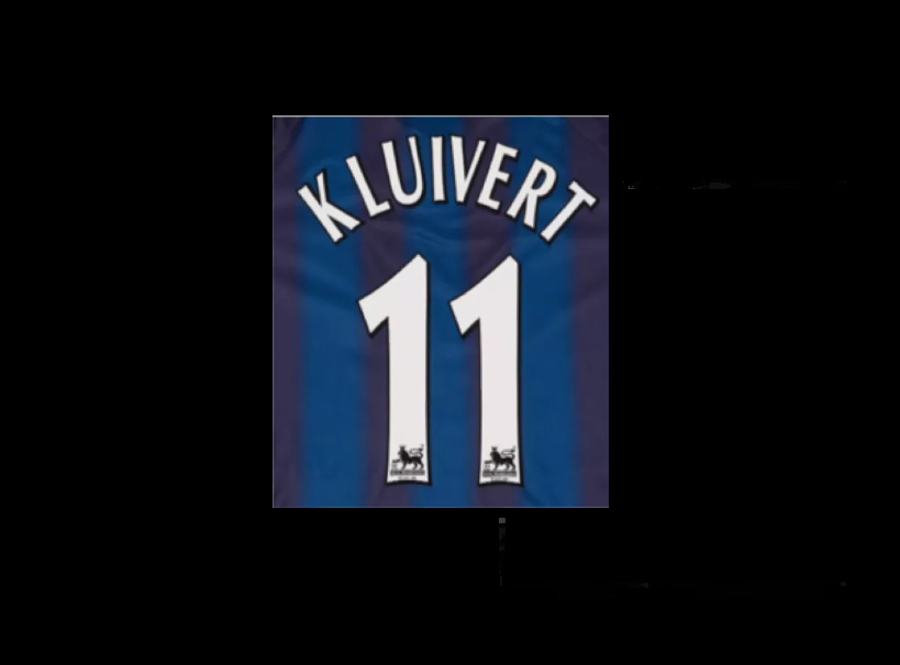 Kluivert #11 Newcastle 2003-2006 EPL Player Size Premier League White Nameset UK
