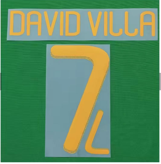 David Villa #7  World Cup 2010 Spain Home Player Size  Nameset Football