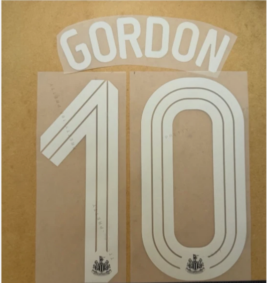 NEWCASTLE GORDON 10  2024-2026 AWAY Carabao Cup PLAYER SIZE Nameset  Winners