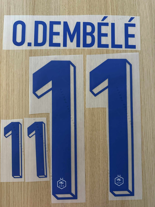 Dembele #11 France 2024 Away Player Size  Nameset Football