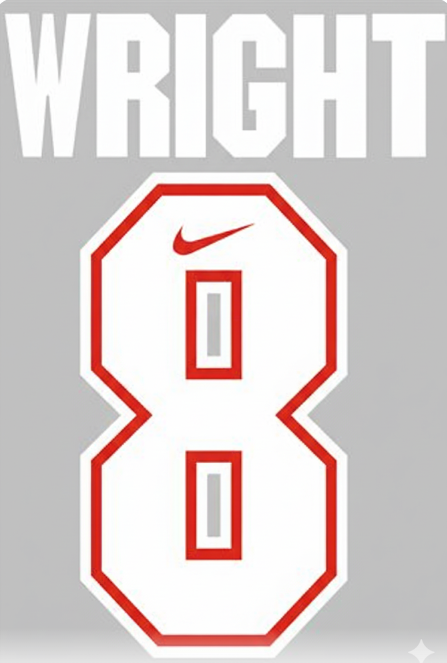 Wright #8 1995-1997 Arsenal Player Size Plastic Premier League Nameset