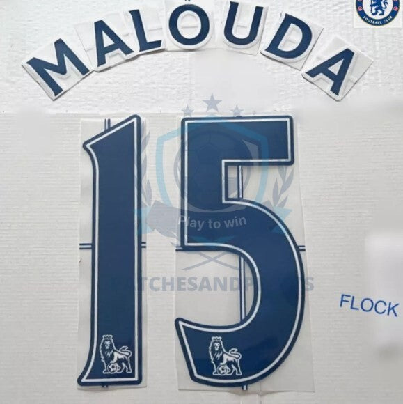 Malouda #15 2007-2013 EPL Player Size Premier League navy felt Nameset UK STOCK