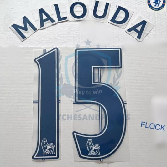 Malouda #15 2007-2013 EPL Player Size Premier League navy felt Nameset UK STOCK