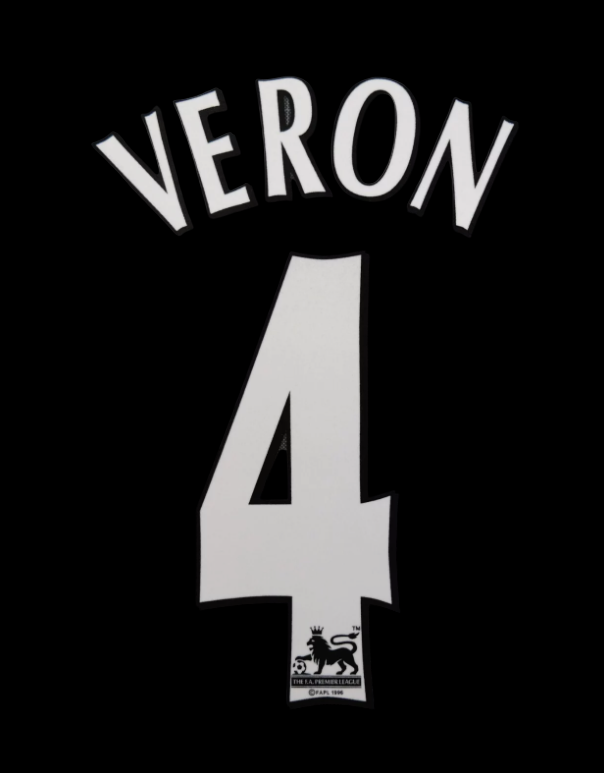 Veron 4 1997-2006 Player Size Premier League White Nameset  UK STOCK Man utd