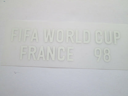 France world cup 1998 White player size  Iron On Heat Press badge UK STOCK