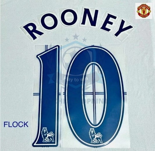 Rooney #10 2008-2010 EPL Player Size Premier League navy felt Nameset UK STOCK