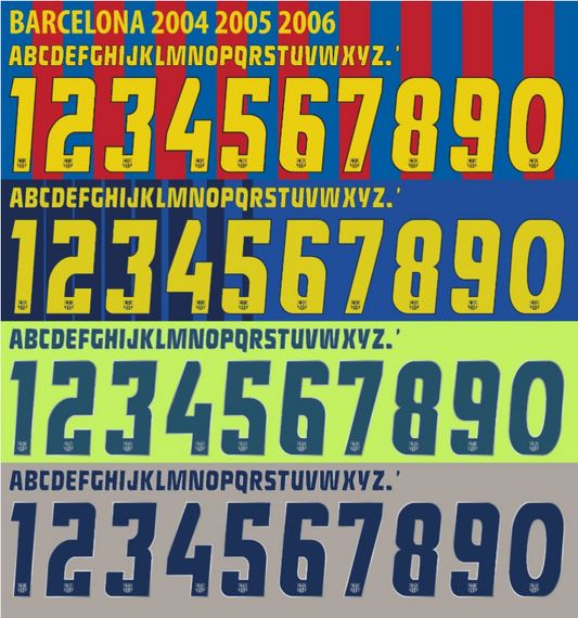 Choose Name Number Set For Barcelona La League 2004-2006 Home Away  Football