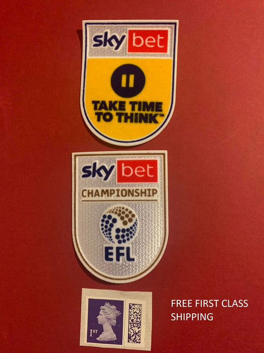 2022-2024 Sky Bet Championship patch player size  Iron On Pair flock UK STOCK
