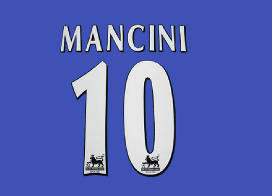 Mancini #10 1997-2006 EPL Player Size Premier League White Nameset Leicester