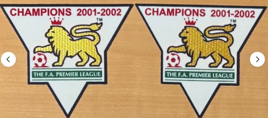 2001-2002 Champions premier league patch player size  Iron On Arsenal UK STOCK