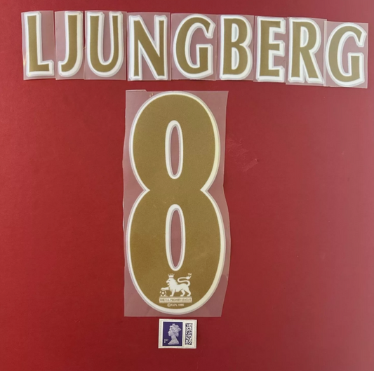 Ljungberg #8 2005-2006 Player Size Premier League GOLD FELT Nameset Arsenal