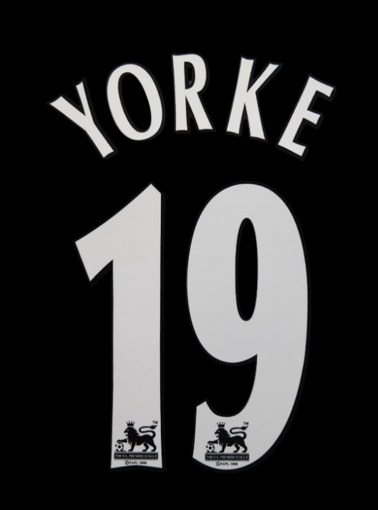 Yorke 19 1997-2006 Player Size Premier League White Nameset  Aston Villa