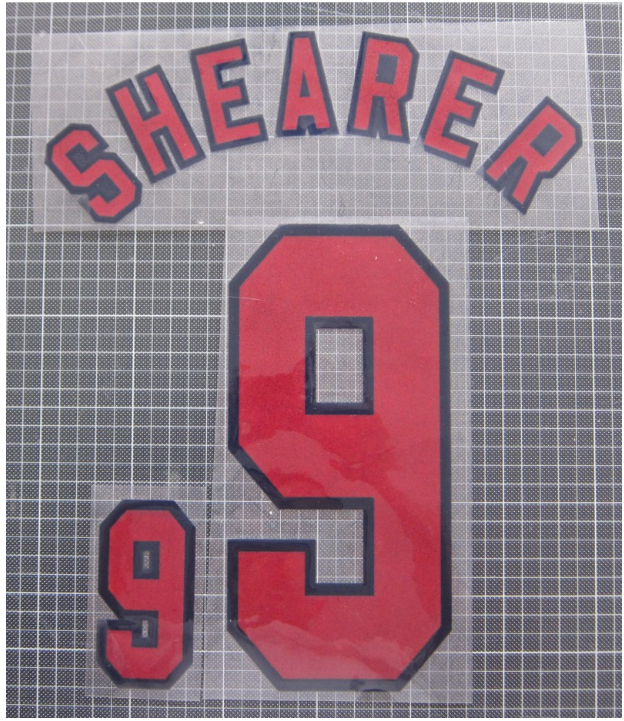 Shearer 9 England world cup 1998 Home Felt Player Size Nameset