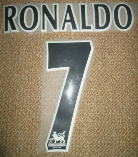 Ronaldo #7 2004-2007 EPL Player Size Premier League Nameset Felt Manchester utd