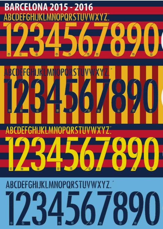 Choose Name Number Set For Barcelona La Liga 2015-2016 Home Away  Football