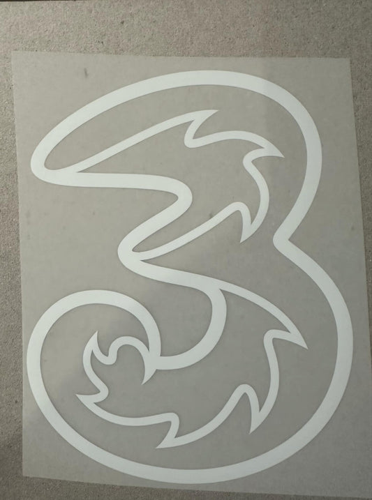 Chelsea 3 Three Replacement Sponsor Patch White Plastic Repro for Shirt
