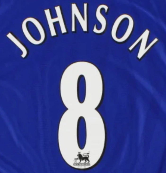 Johnson #8 1997-2006 EPL Player Size Premier League Everton Nameset UK STOCK