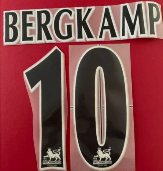 Bergkamp #10 1997-2007 Arsenal Black Felt Player Size Premier League Nameset