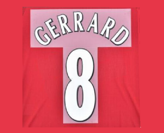 Gerrard #8 Liverpool 00-07 EPL or CL Player Size Premier League felt Nameset