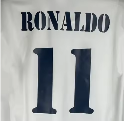 Ronaldo #11 Real Madrid 2000-2002 Home Player Size  Nameset UK Football
