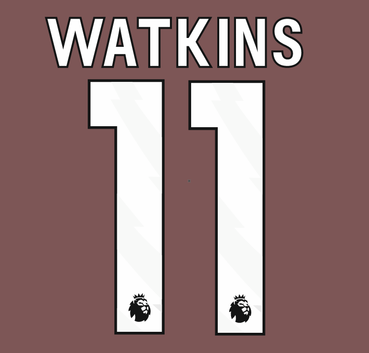 Watkins #11 Aston Villa  EPL Player Size Premier League  Nameset 2024-2026