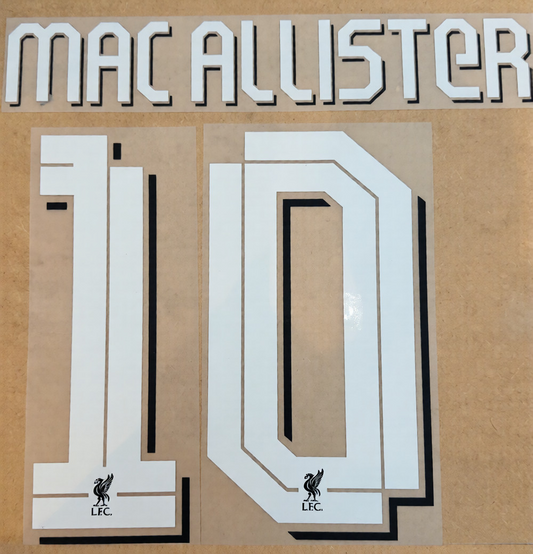 LIVERPOOL Mac Allister 10 2025-2026 HOME PLAYER SIZE CL NAMESET