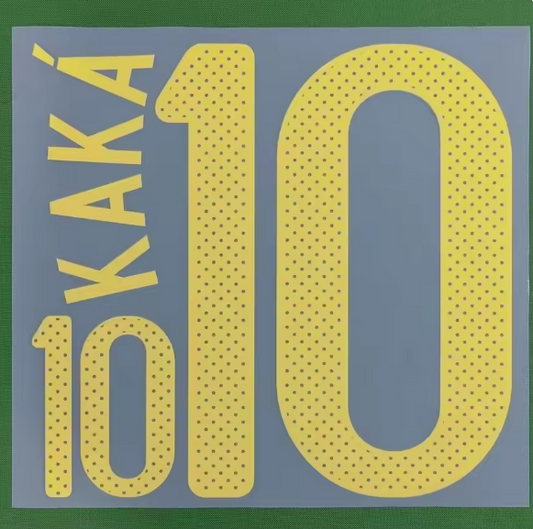 KAKA 10 WORLD CUP 2006 AWAY PLAYER SIZE YELLOW BRAZIL NAMESET