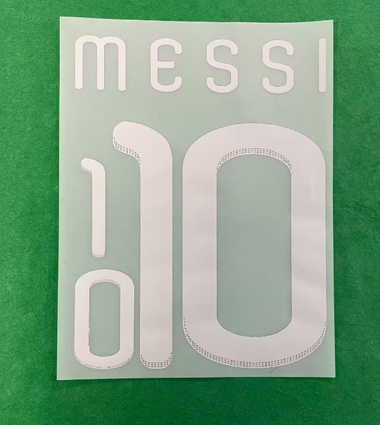 MESSI 10 ARGENTINA WORLD CUP 2010 AWAY PLAYER SIZE NAMESET