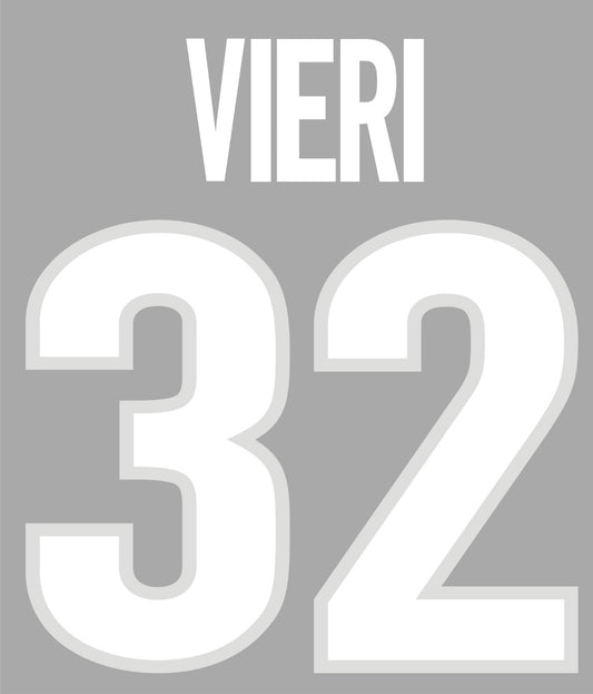 Vieri #32 1999-2001 Inter Milan Player  Size Plastic Serie A League Nameset