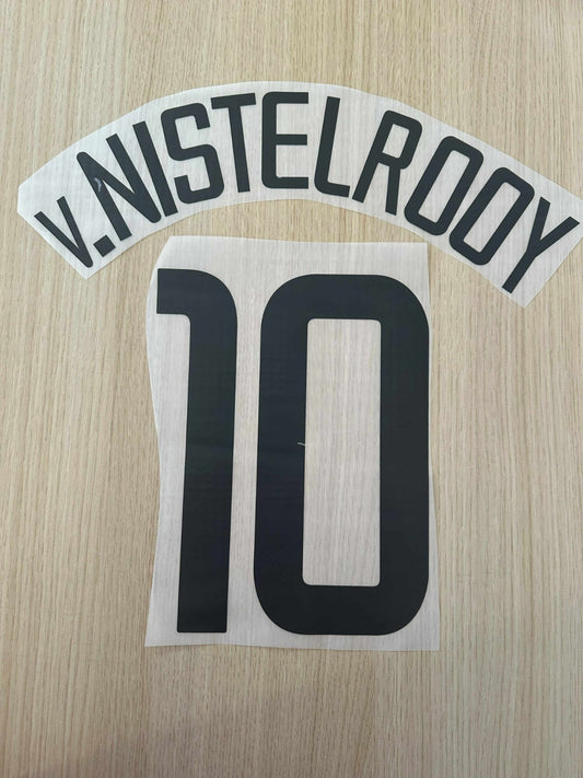 V.Nistelrooy 10 2002-2004 CL NAME AND NUMBER SET, Away Manchester united nameset