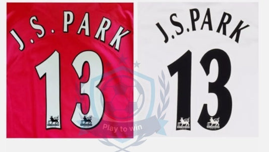 1997-2007 J.S Park 13 Manchester united  EPL Player Size Premier League Nameset