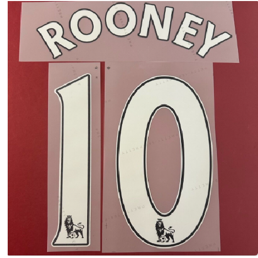 Rooney 10 2013-2017 EPL NAME AND NUMBER SET, Home Away Manchester united UK