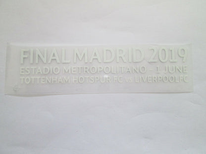 Champions League Final Detail Transfer 2019 player size Iron On Liverpool badge