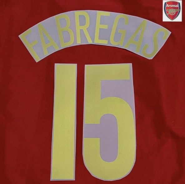 Fabregas #15 2005-2006 Player Size Premier League GOLD CL Nameset Arsenal