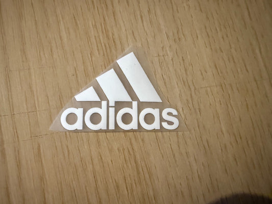 Adidas White Silicon Iron On Patch Badge