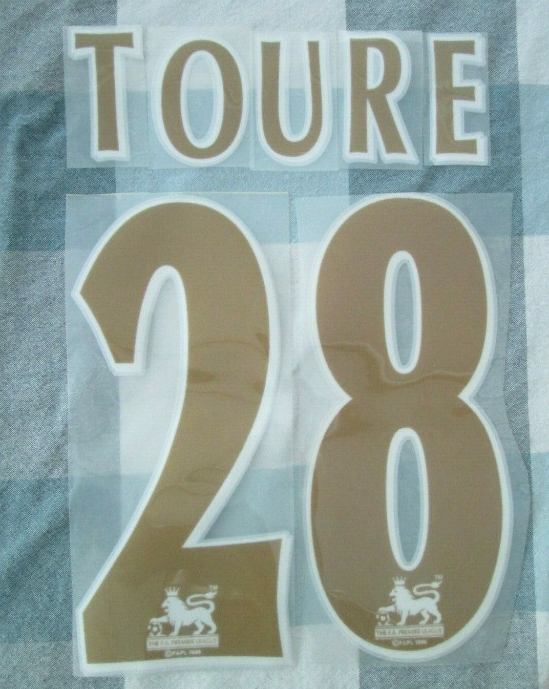 TOURE #28 2005-2007 Player Size Premier League GOLD Nameset Arsenal UK STOCK