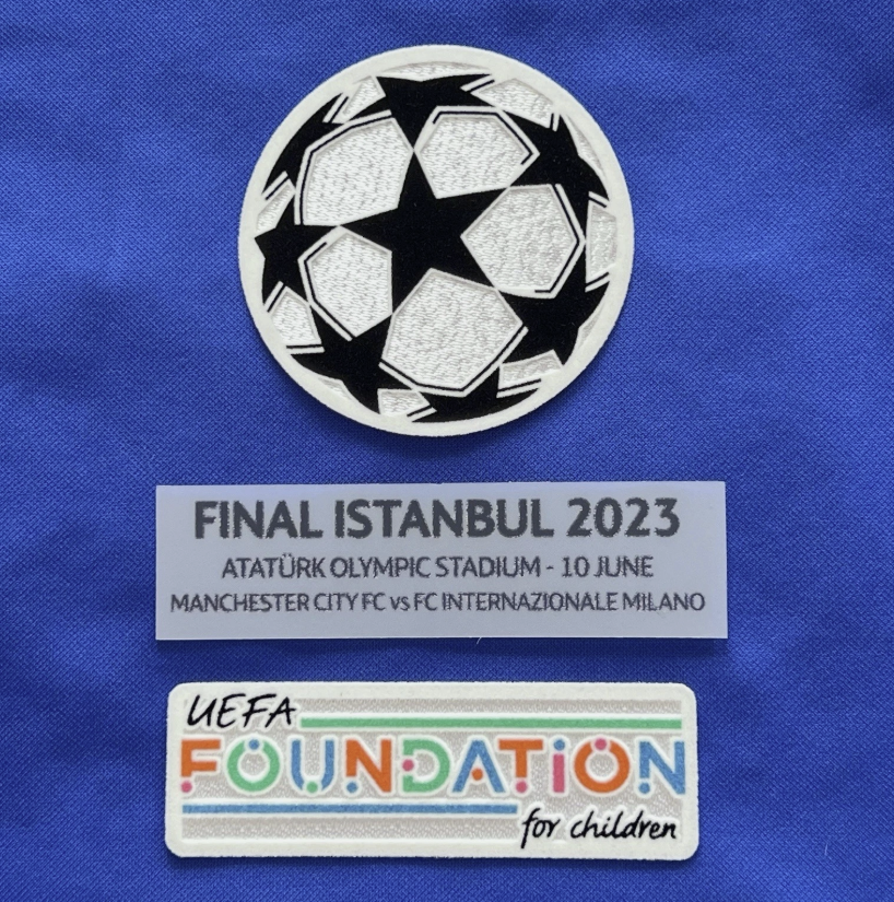 2023 Champions league final patch player size Iron On City Manchester City
