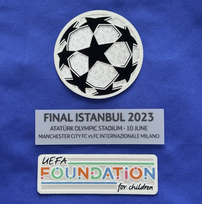 2023 Champions league final patch player size Iron On City Manchester City