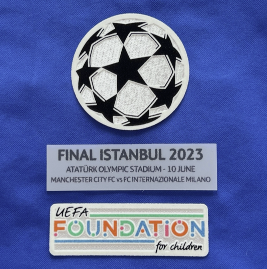 2023 Champions league final patch player size Iron On City Manchester City