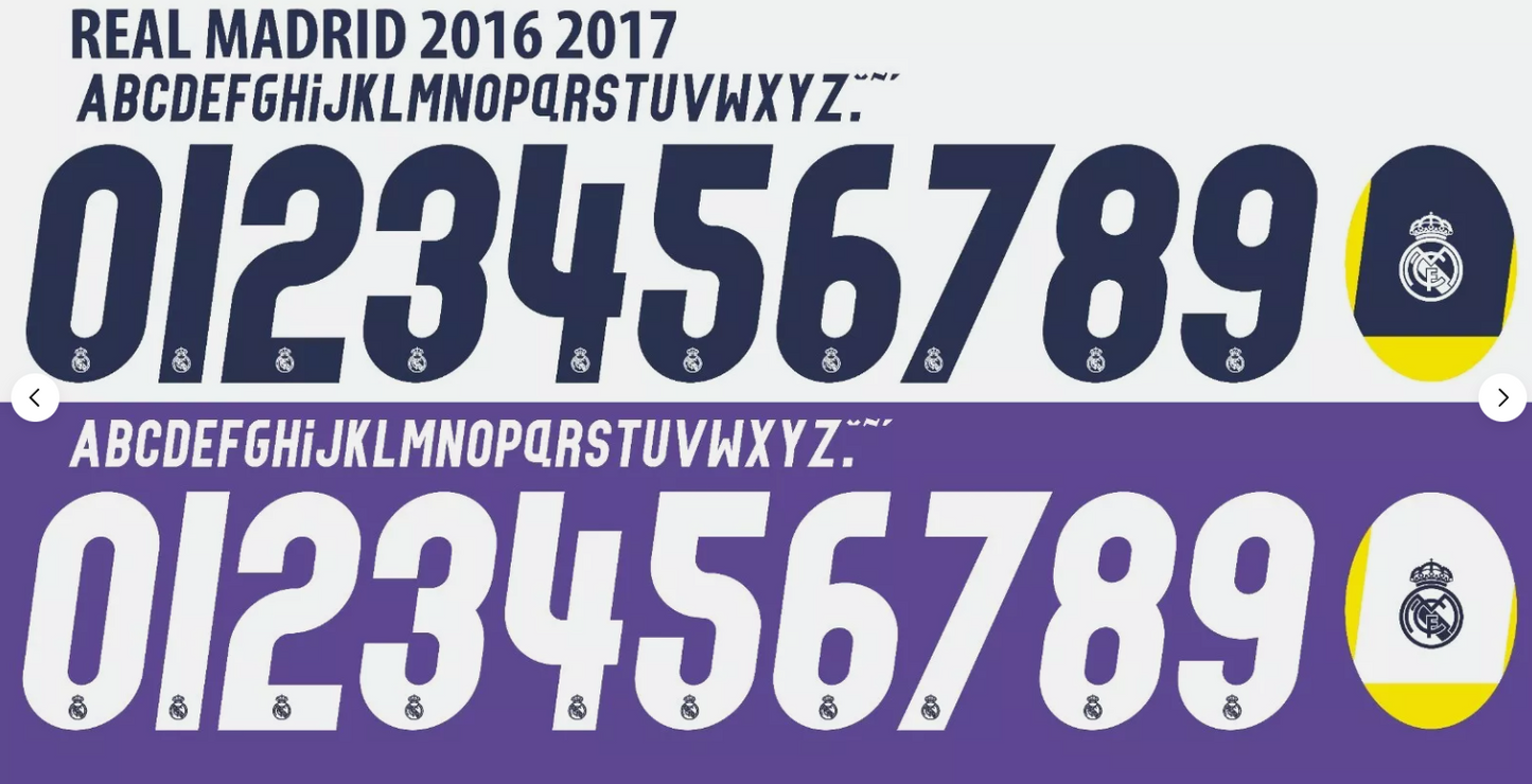 Any Choose Name Number Set For Real Madrid La Liga 2016-2017  Home Away Football