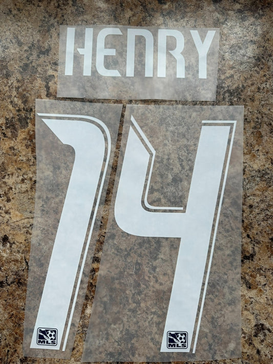 Henry  #14 2008-2013 MLS New york Red bulls Player Size Nameset UK stock