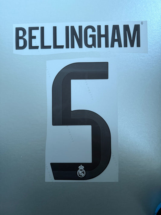 Bellingham #5 2025-2026 Home Real Madrid  Player Size Nameset UK stock