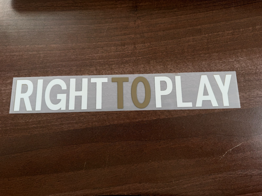 Chelsea Sponsor Patch Right to Play 2011-2013 PLASTIC Repro rear Football Shirt