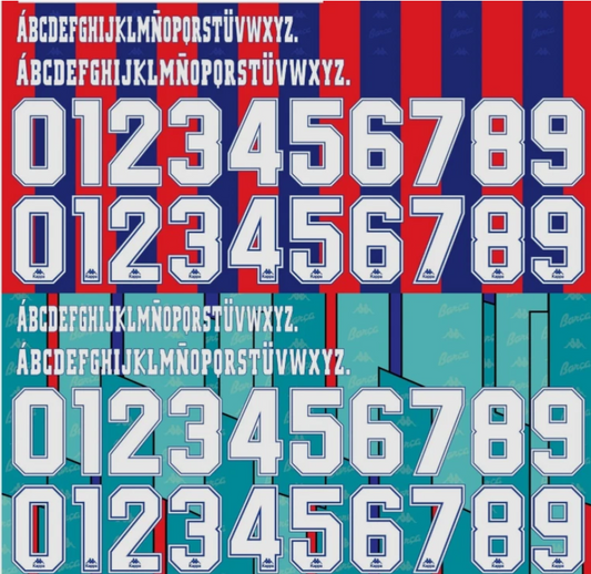 Choose Name Number Set  Barcelona La Liga 1995-1997 Home Away Football nameset