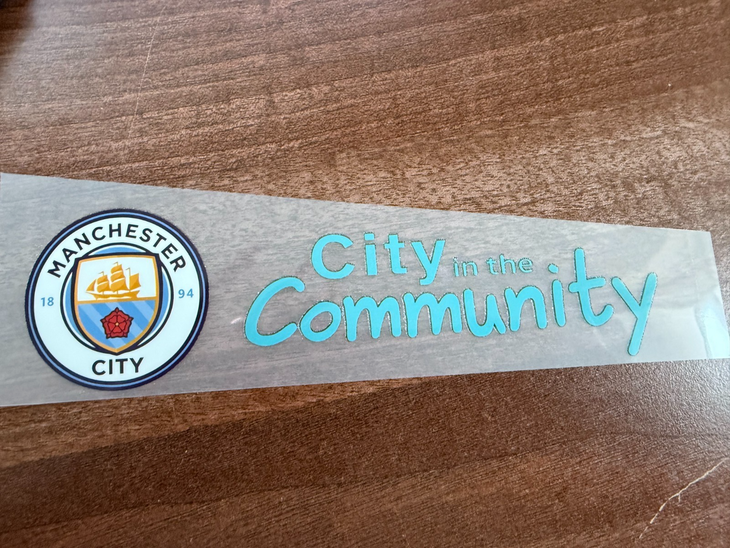Manchester City Community Sponsor Patch Home PLASTIC Repro Football Shirt light