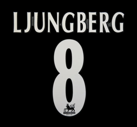 Ljungberg #8 1997-2006 EPL Player Size Premier League White Nameset  Arsenal