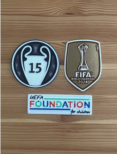 2024-2025 UEFA Champions League Winner Trophy BOH 15 + World Cup Patch Badge